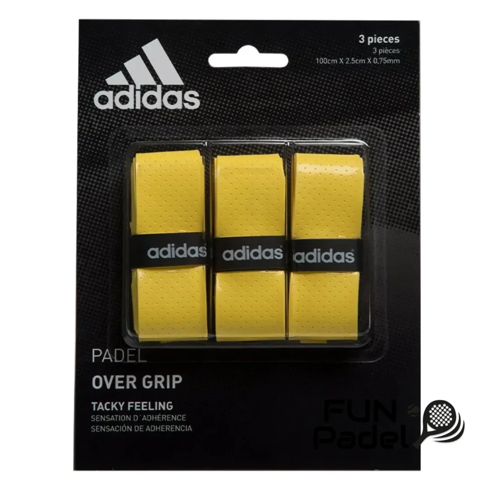 Set Overgrip Adidas 3 Unidades Amarelo – Pega Fiável e Conforto para Jogadores de Padel - imagem 1