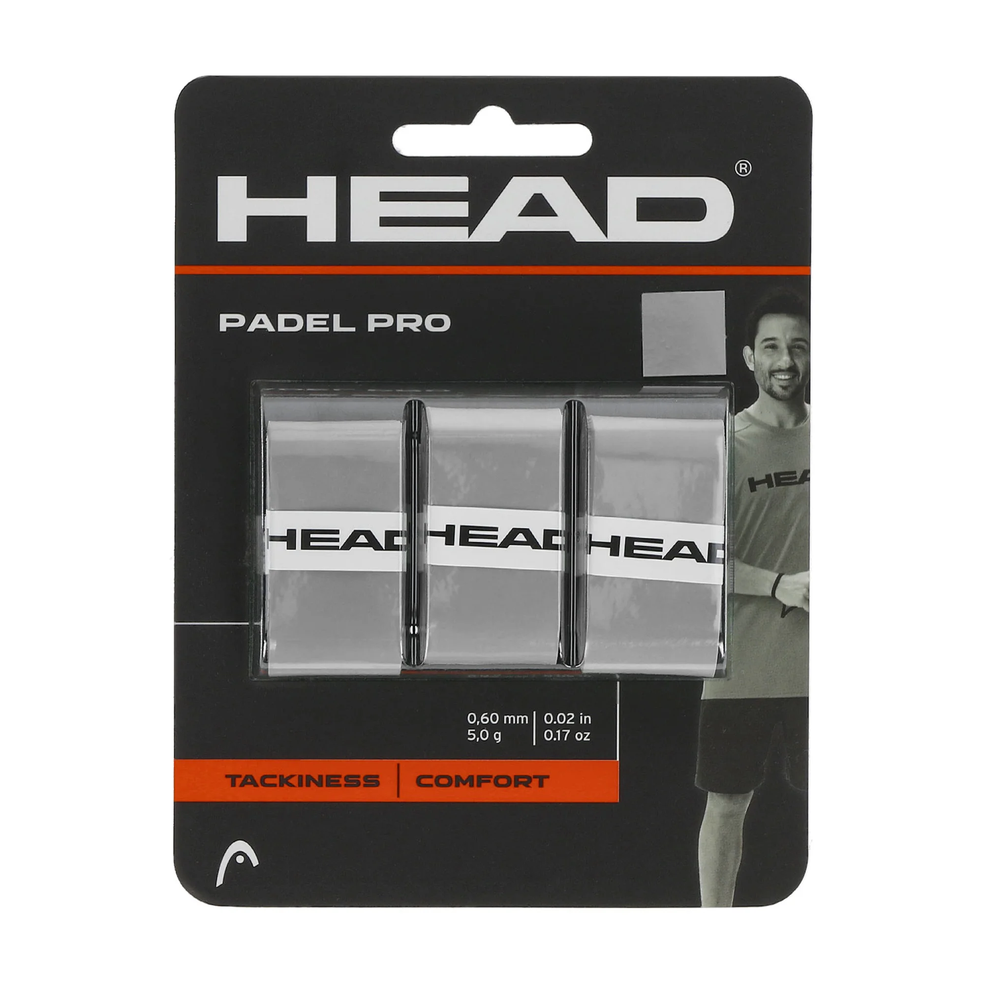 Head Padel Pro Overgrip Gray — Overgrips de Alta Qualidade para Padel - imagem 1