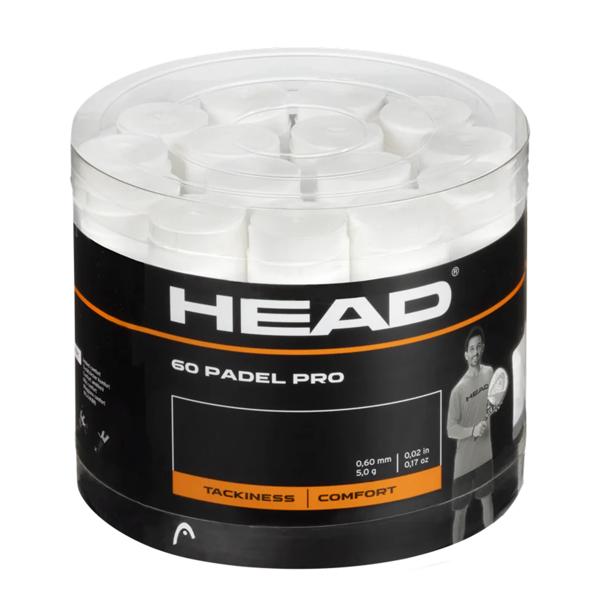 Head Padel Pro Perforated White Overgrip 60 pcs Bucket - image 1