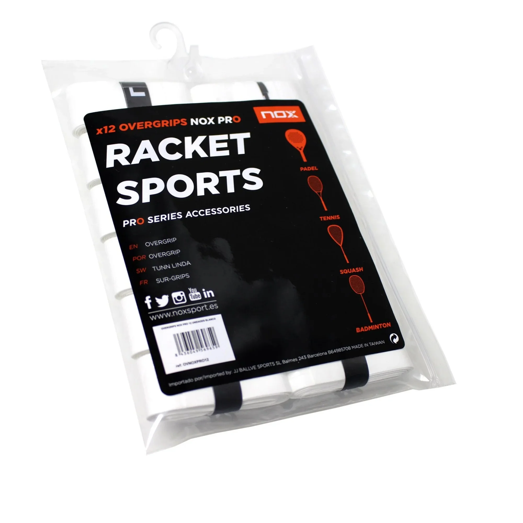 Nox Blister 12 PRO Overgrips — Premium White Padel Overgrips - image 1