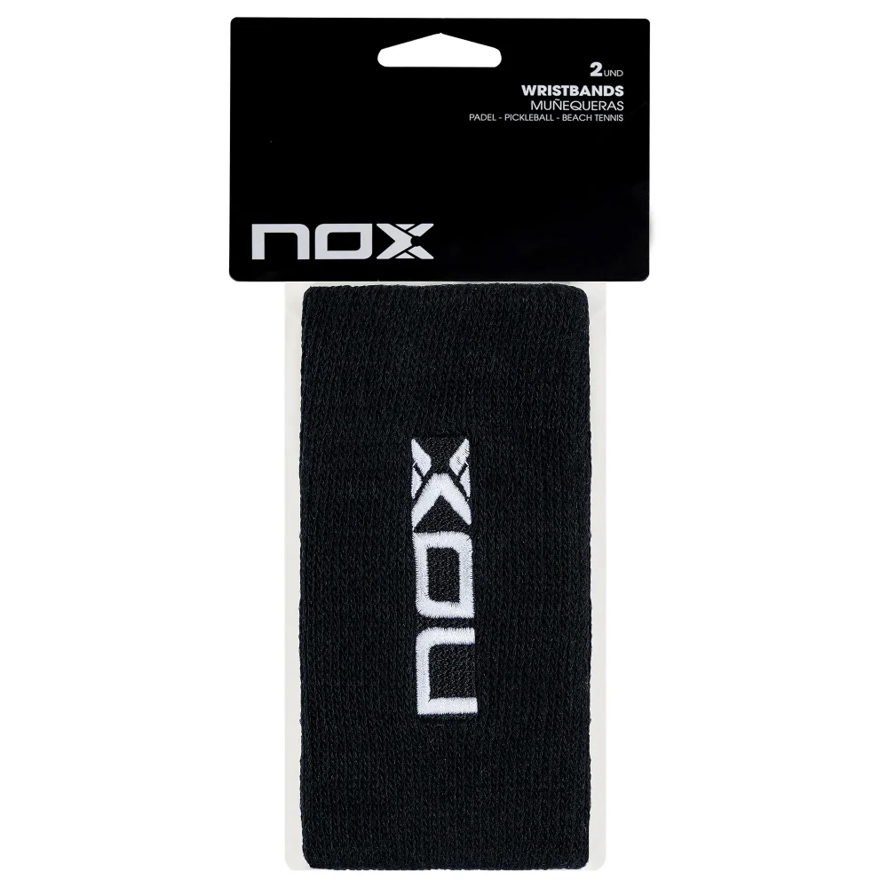 Nox Sport Wristbands Black White Long – Pulseiras Longas para Padel - imagem 1