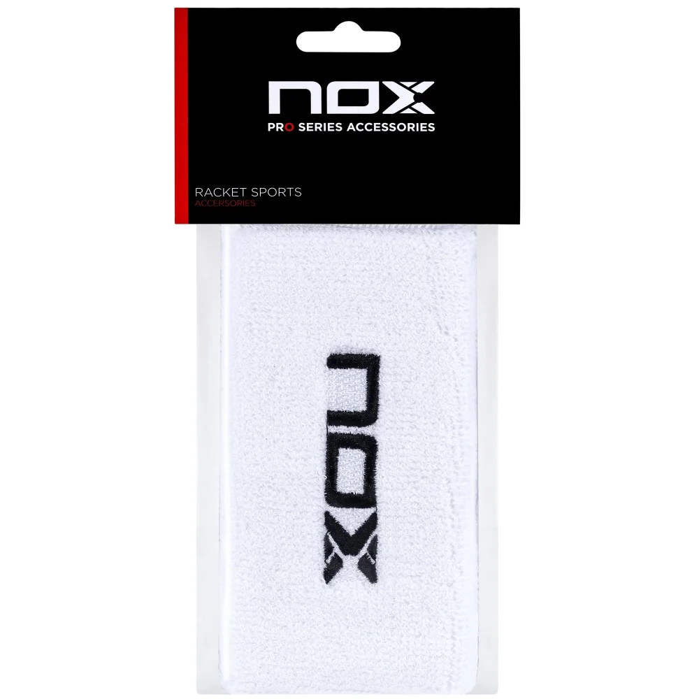 Nox sport wristbands White Black Long – Long Padel Wristbands - image 1