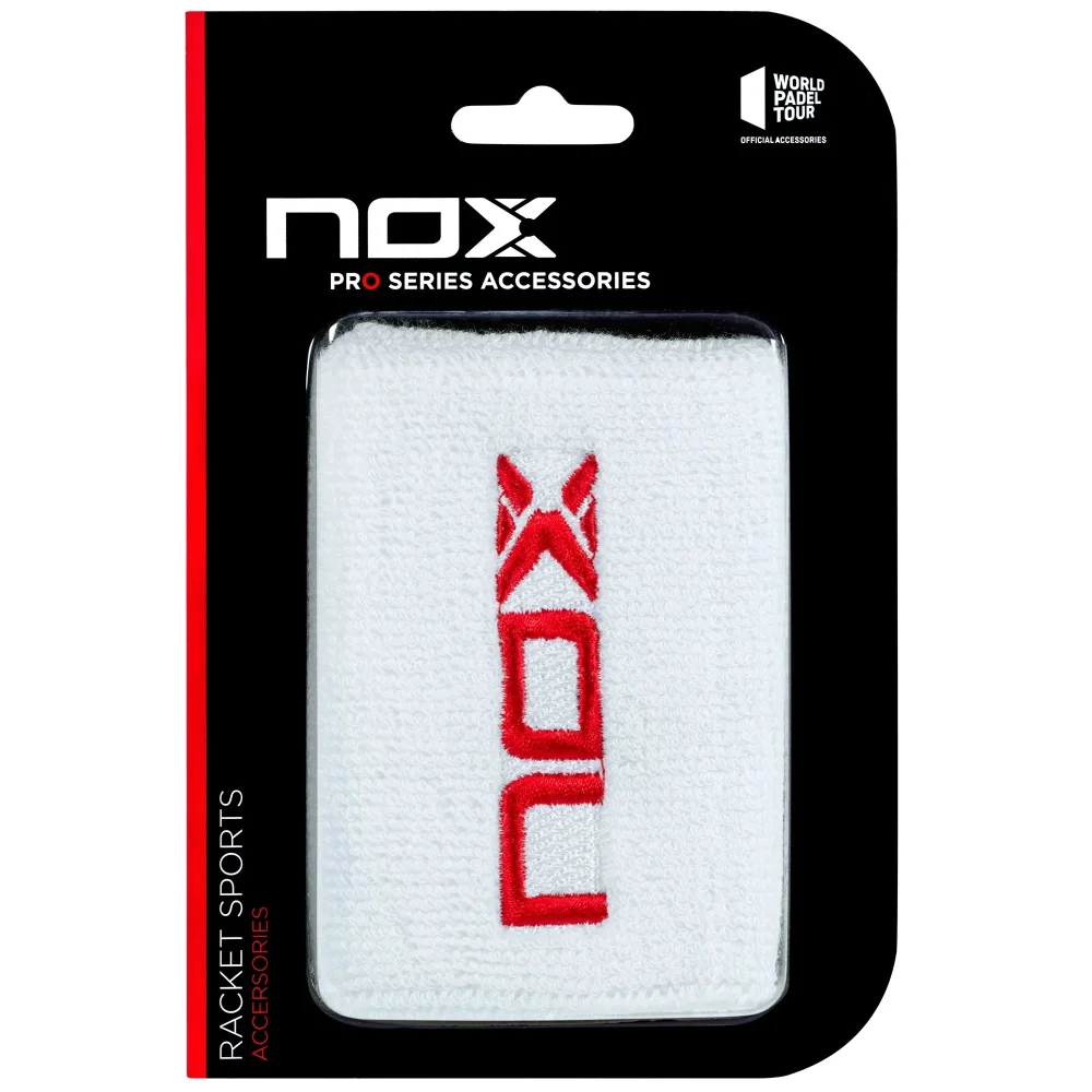 Nox sport wristbands White Red – Proteção Confortável para os Pulsos no Padel - imagem 1