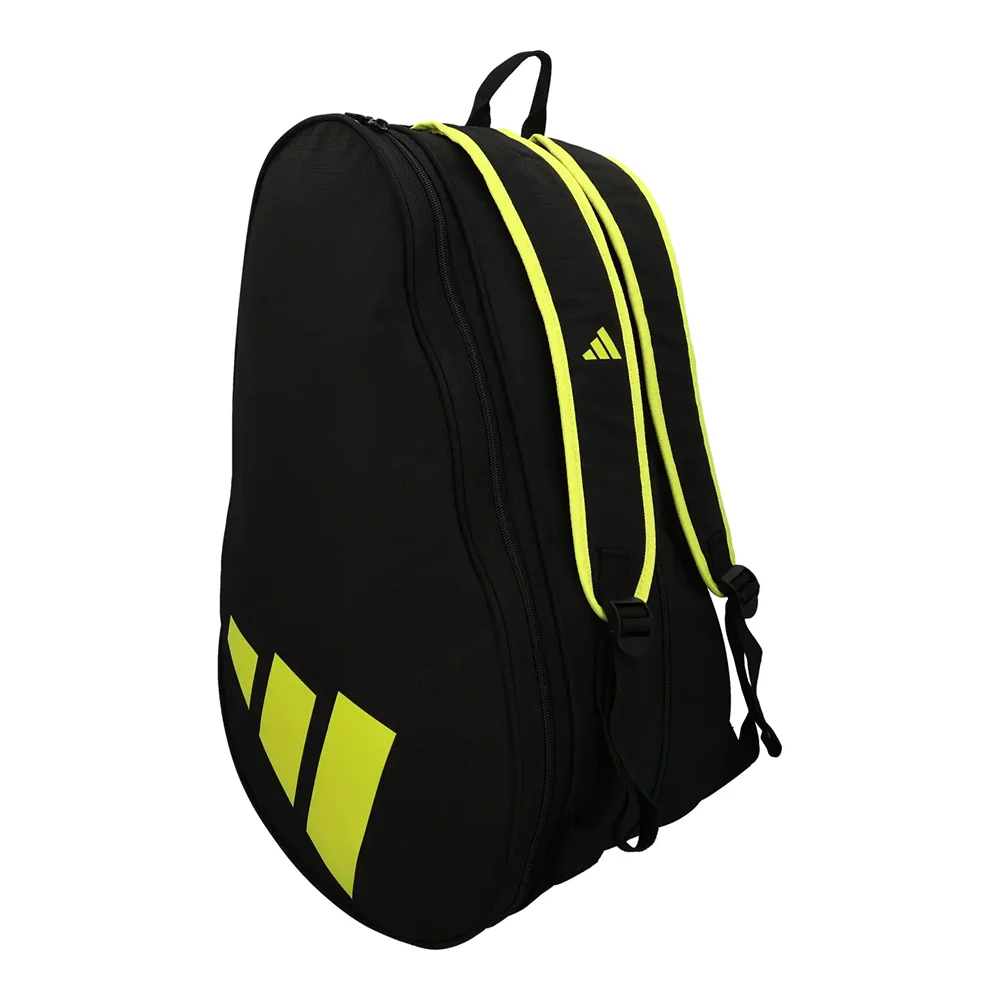 Mochila Adidas Control Padel Bag Black and Fluorescent Yellow — mochila estilosa com compartimento para raquete - imagem 2