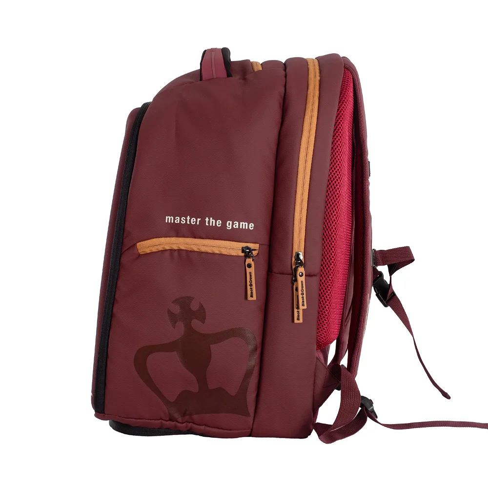 Black Crown Backpack Burgundy Gold — mochila desportiva com bolso principal grande - imagem 3