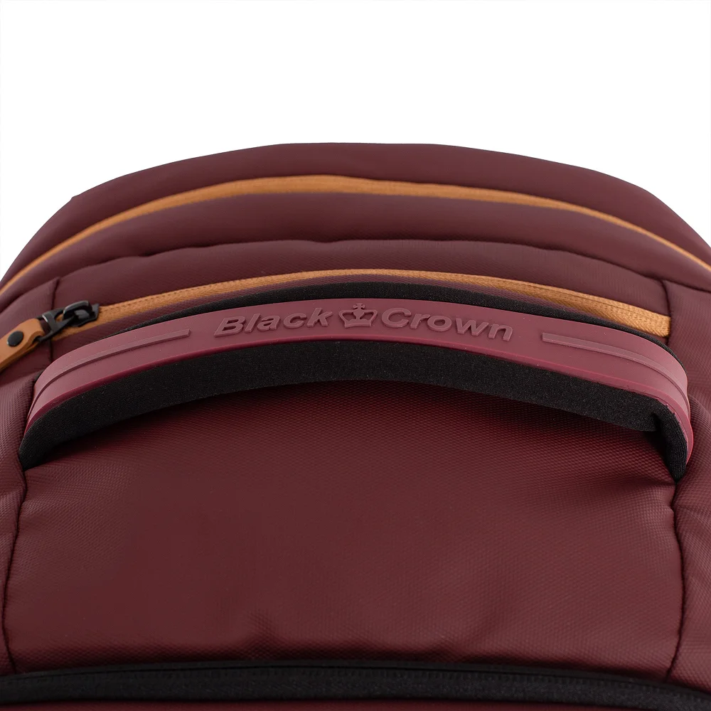 Black Crown Backpack Burgundy Gold — mochila desportiva com bolso principal grande - imagem 6
