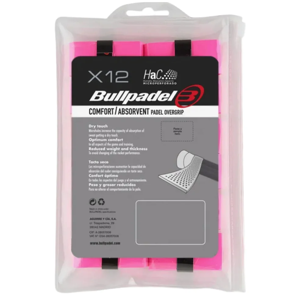 Bullpadel GB-1601 Neon Pink Overgrips x12 - image 1