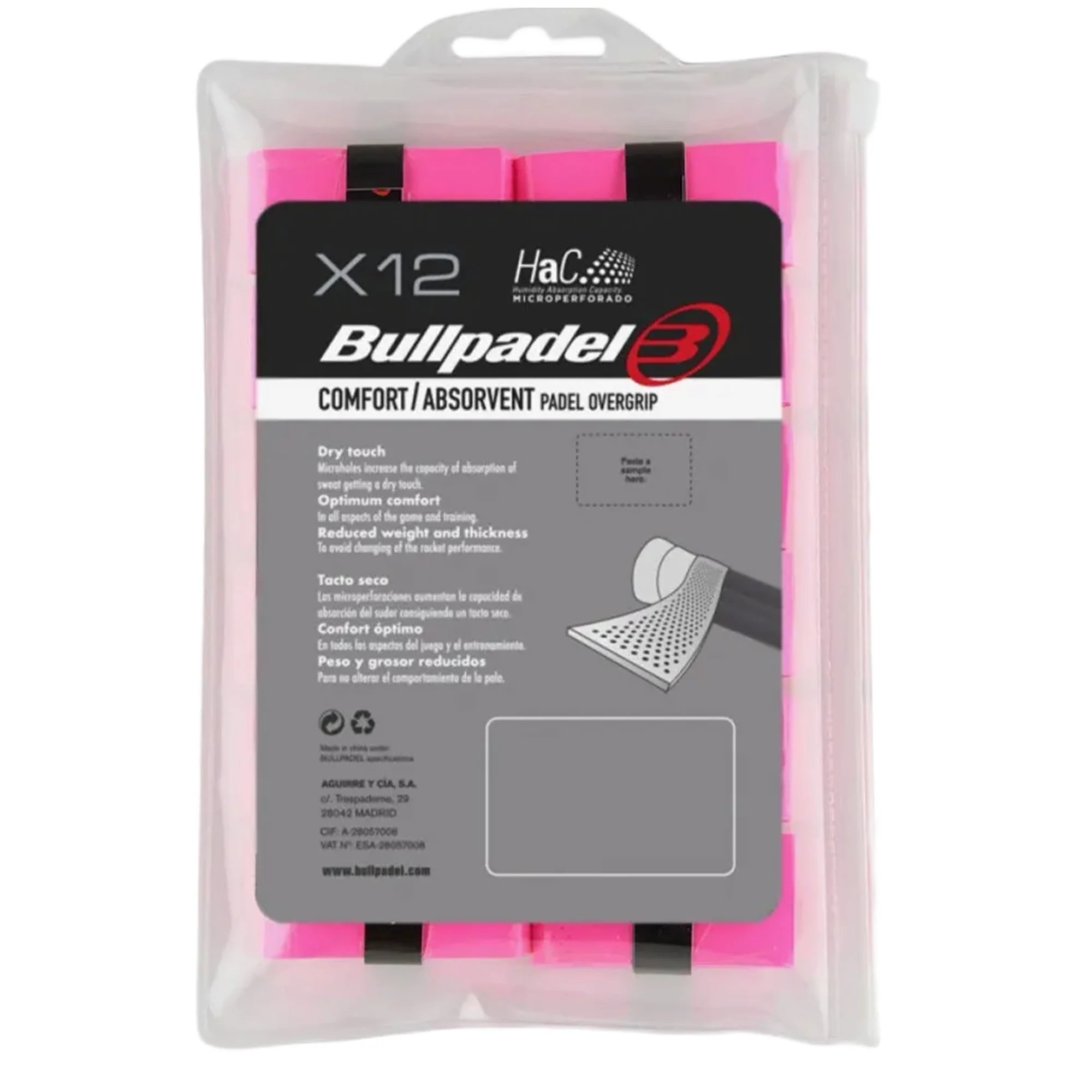 Overgrips Bullpadel GB-1601 Neon Pink x12 - imagem 1