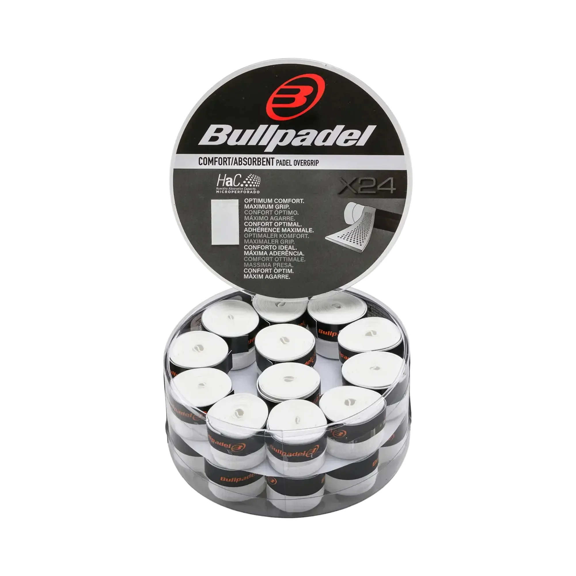 Bullpadel GB-1615 Box x24 Overgrips Microperfurados Branco - imagem 3