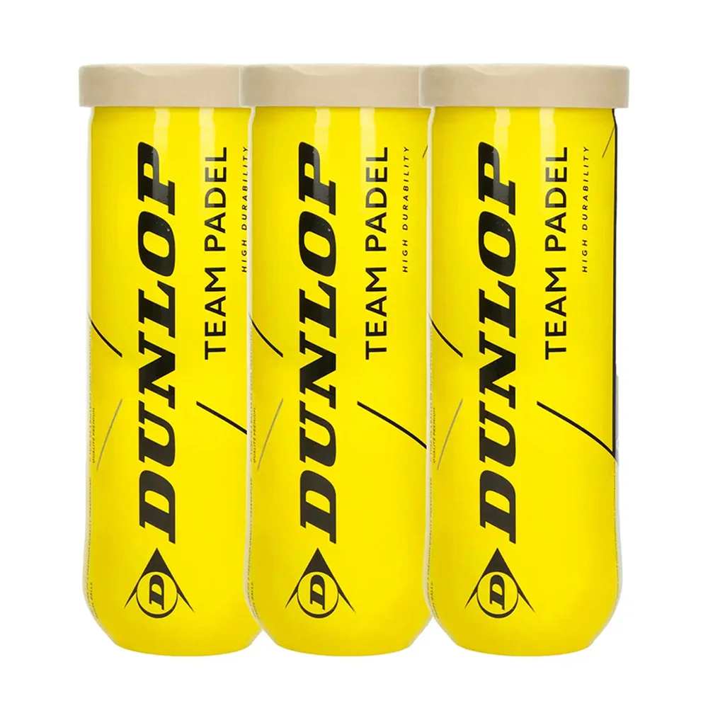 Dunlop TEAM Padel Balls 3-Pack Tubes – Bolas de padel confiáveis, Pack de 9 - imagem 1