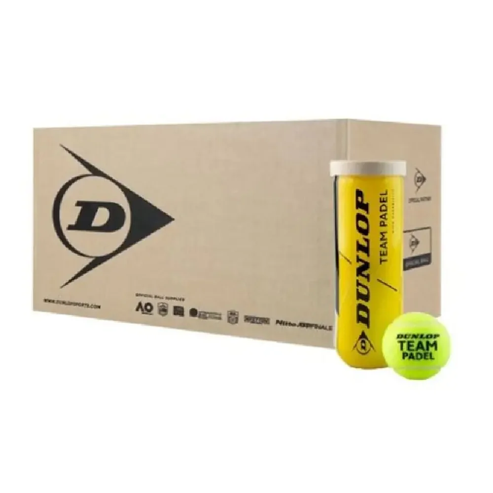 Dunlop TEAM Padel Balls Caixa com 24 Tubos – Bolas profissionais de padel, Pack de 72 - imagem 1