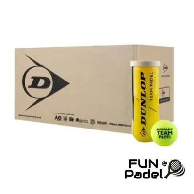 Dunlop TEAM Padel Balls - Box of 24 Tubes (72 balls)