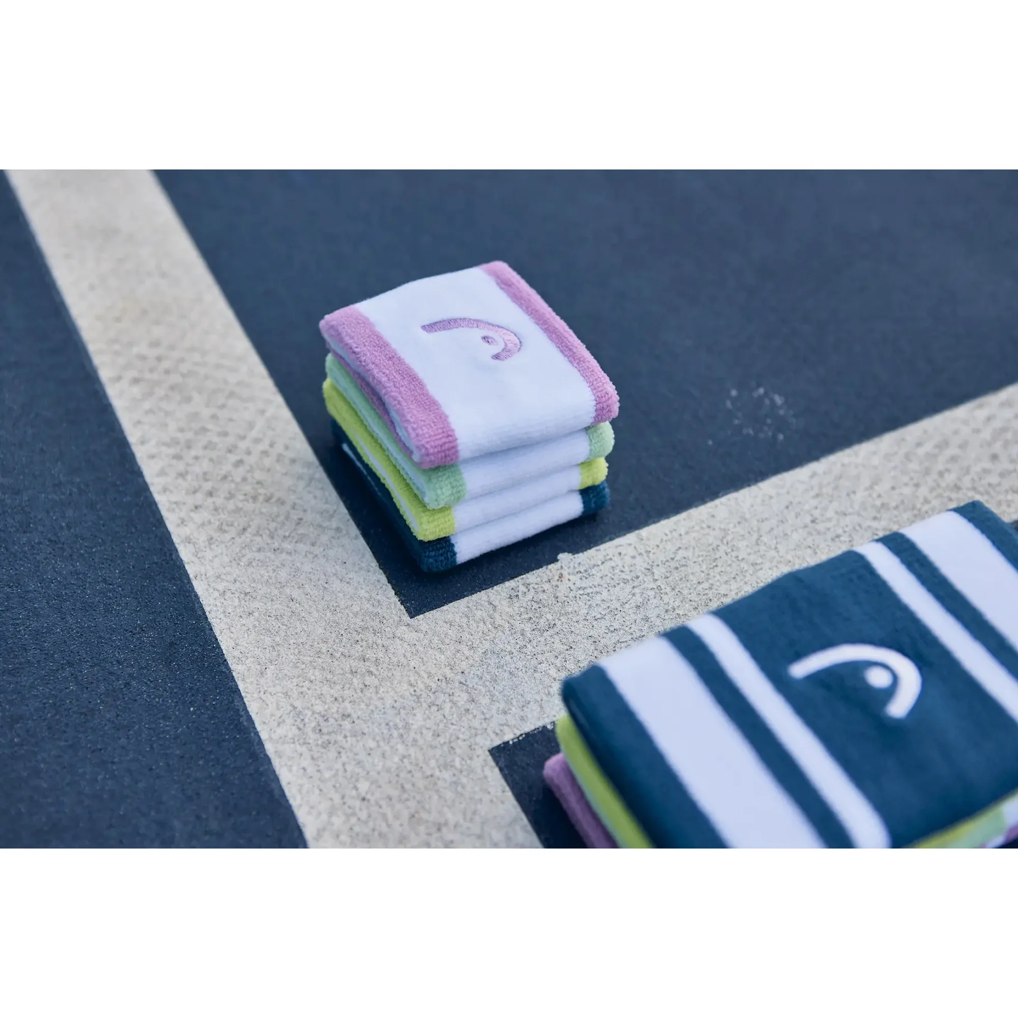 Head Wristband Striped 2.5 Teal White – Conforto, Estilo e Alta Absorção - imagem 2