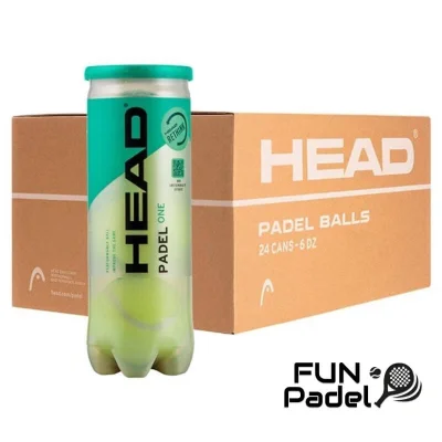 HEAD Padel One Balls – Box of 24 Cans (72 Balls for Clubs & Training)