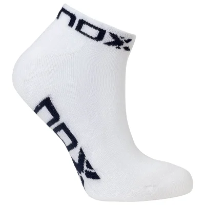 Nox Ankle Socks White Blue Logo Women