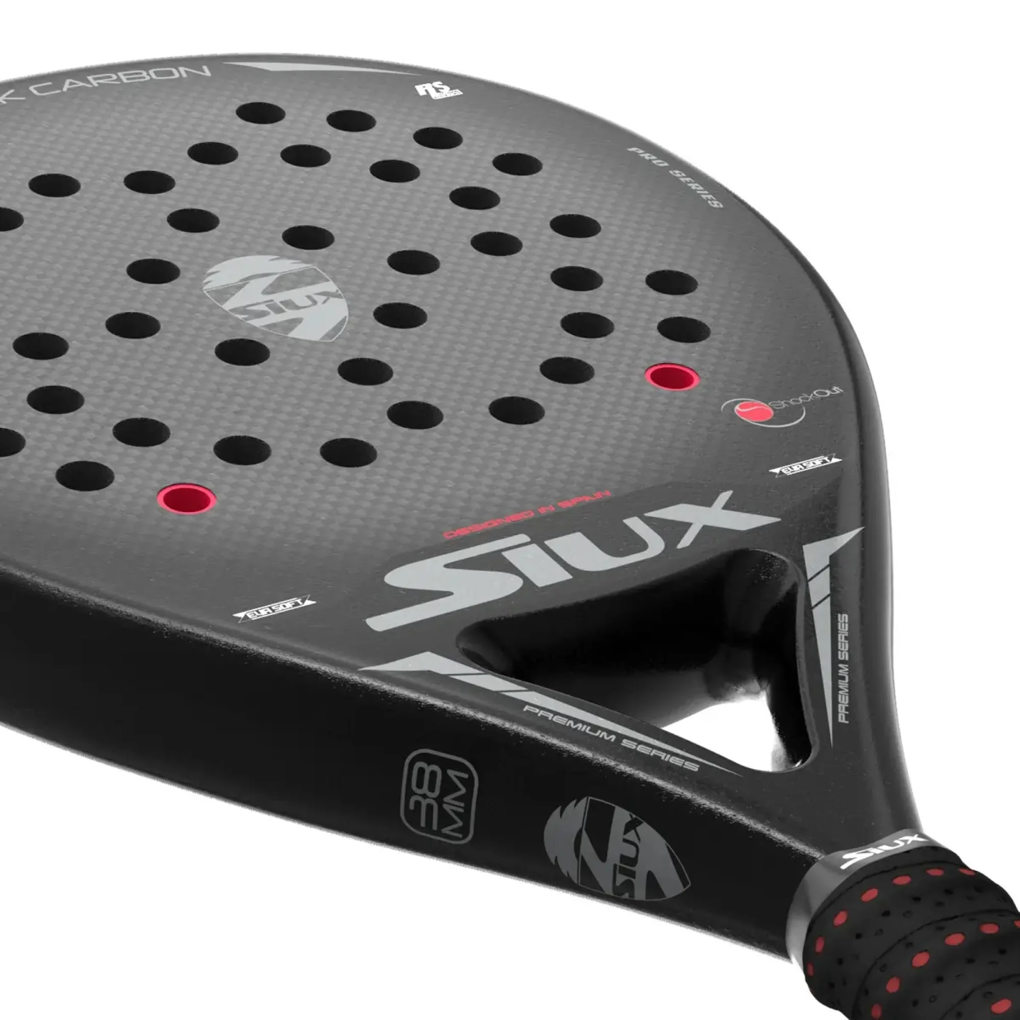 Siux Black Carbon Glossy Sandy – raquete de padel profissional com equilíbrio e controlo perfeitos - imagem 4