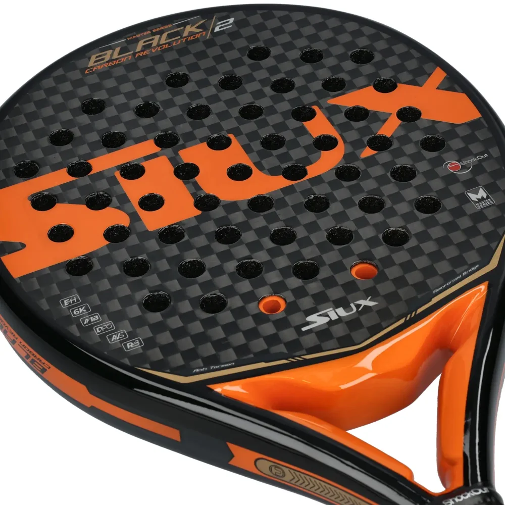 Siux Black Carbon Revolution 2 Orange – raquete de padel profissional com excelente potência e controlo - imagem 4