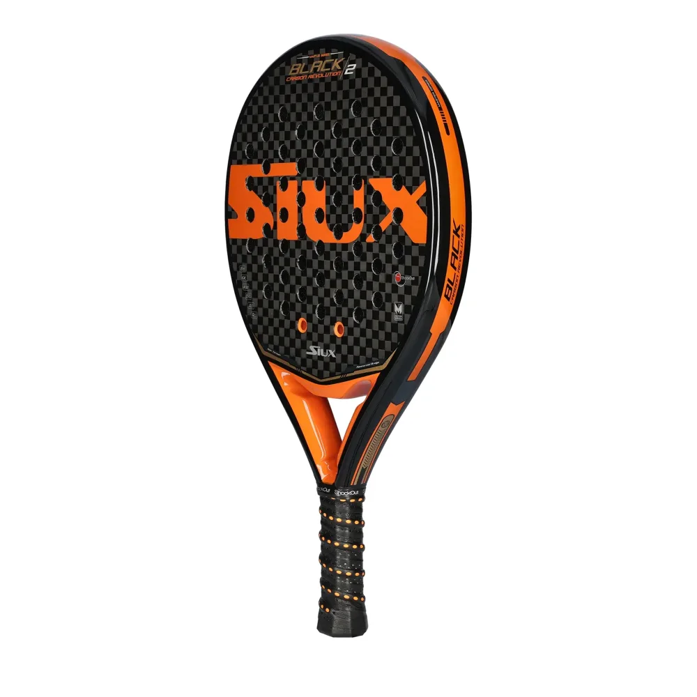 Siux Black Carbon Revolution 2 Orange – raquete de padel profissional com excelente potência e controlo - imagem 2