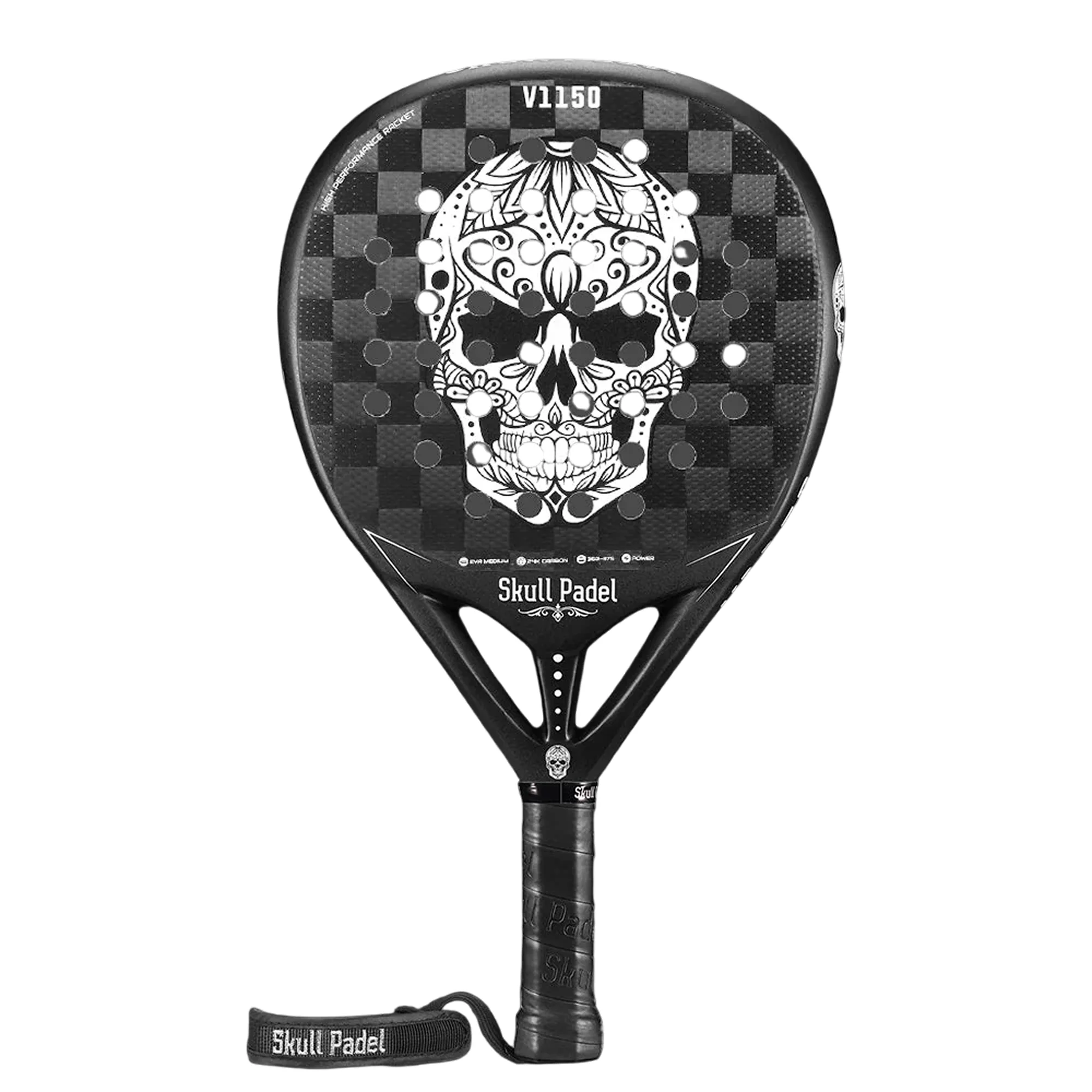 V1150 BLACK SKULL 24K – A Raquete de Padel Suprema para Potência & Precisão - imagem 1