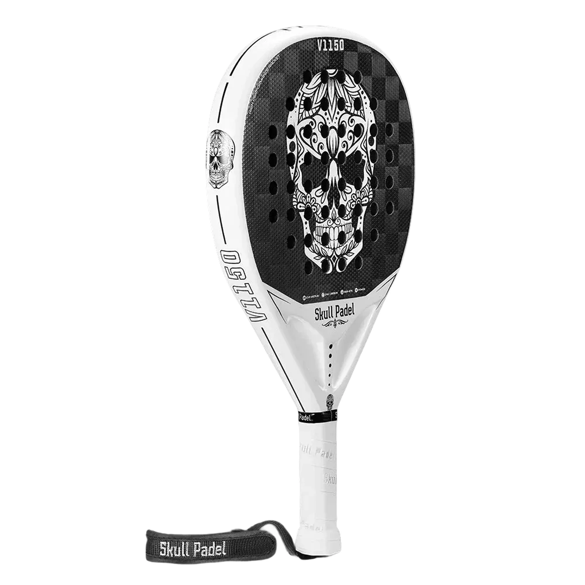 V1150 WHITE SKULL 24K – The Ultimate Padel Racket for Power & Precision - image 2