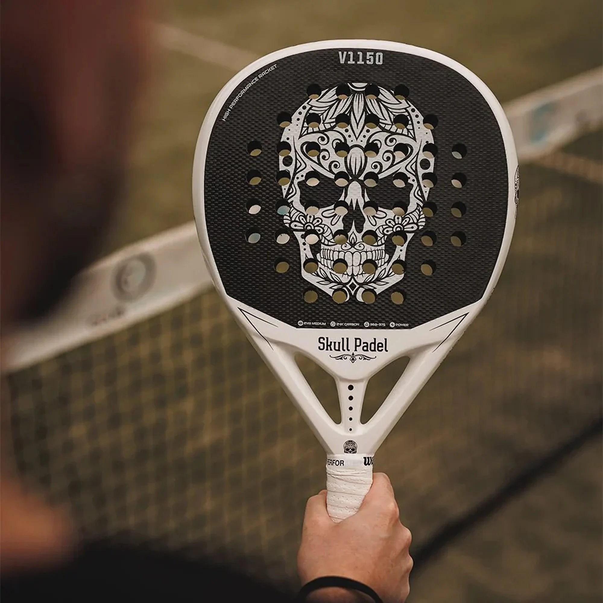 V1150 WHITE SKULL 24K – The Ultimate Padel Racket for Power & Precision - image 4