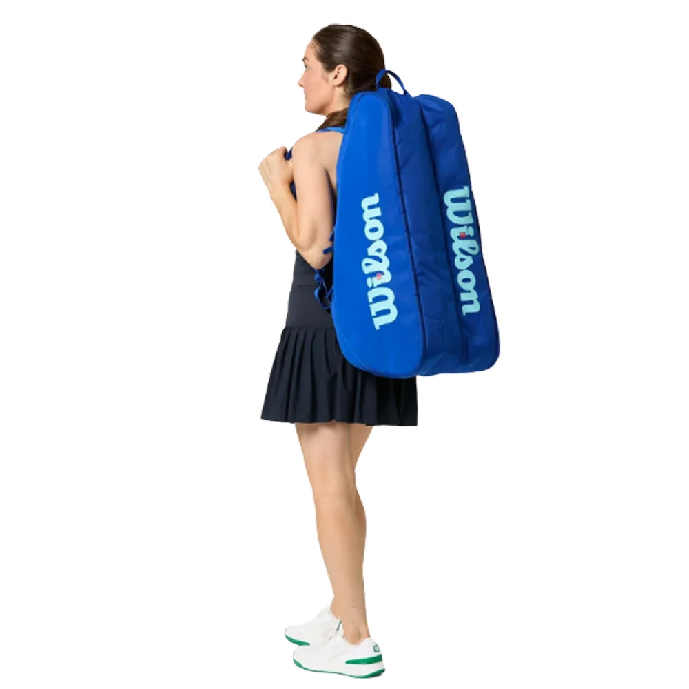 Wilson Racket Bag Ultra V5 Tour 6 Blue – bolsa estruturada para 6 raquetes com isolamento térmico e design azul premium - imagem 8
