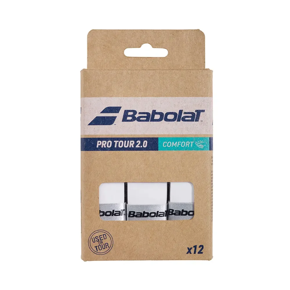 Babolat Pro Tour 2.0 – conjunto de doze overgrips na cor branca - imagem 1