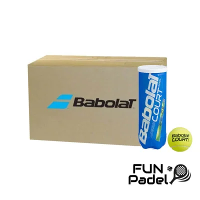 Babolat Court Padel Balls – Case of 24 Tubes (72 Balls Total)