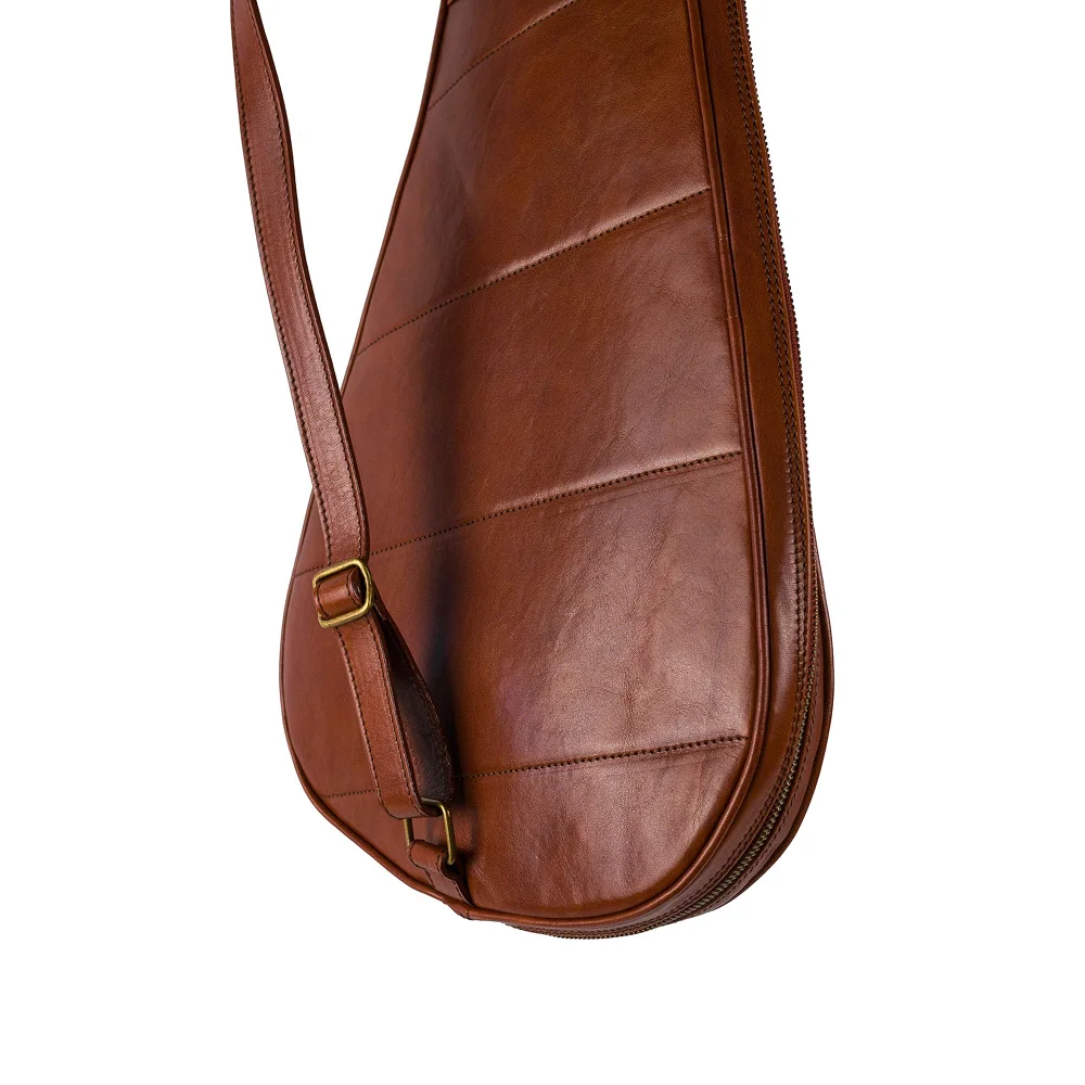 Cork Padel Racket Leather Bag Brown – Saco artesanal em couro genuíno castanho para raquetes de padel - imagem 2