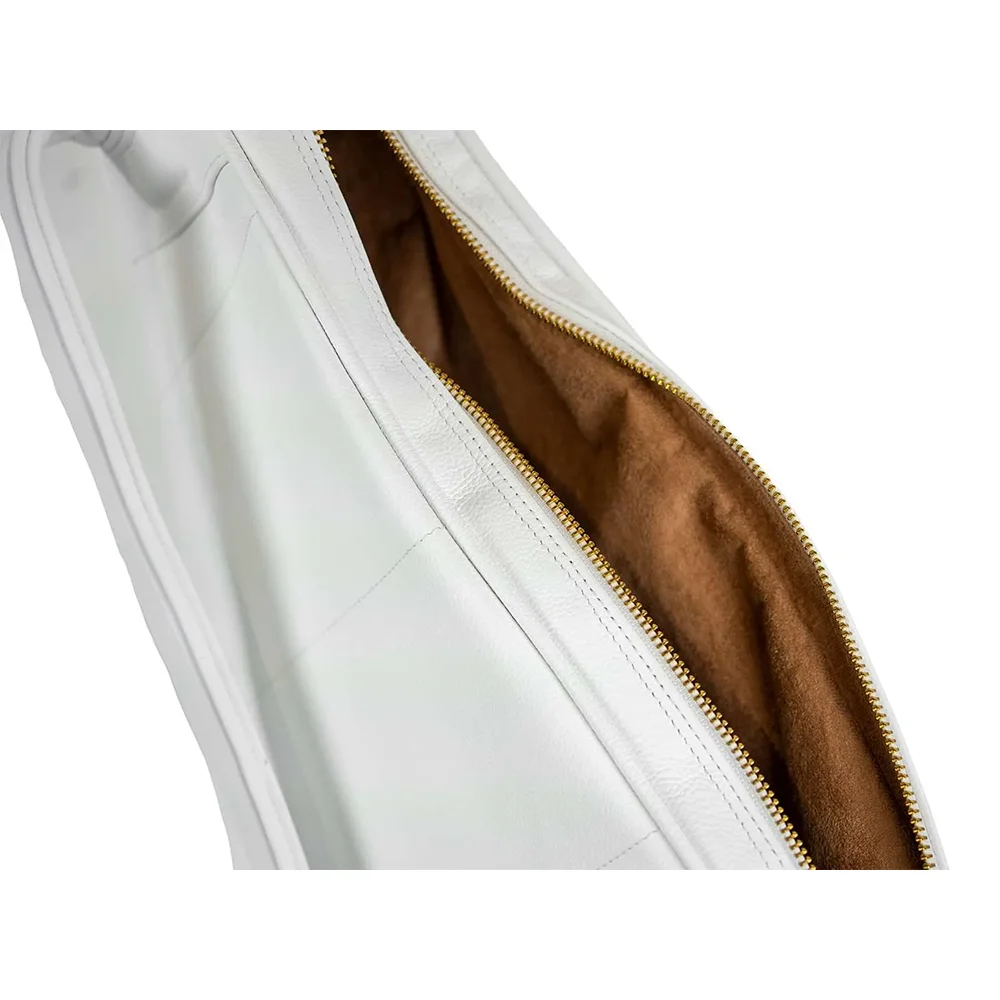 Cork Padel Racket Leather Bag White – Saco artesanal em couro genuíno branco para raquetes de padel - imagem 2