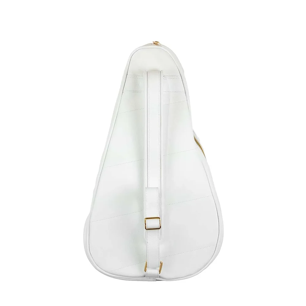 Cork Padel Racket Leather Bag White – Saco artesanal em couro genuíno branco para raquetes de padel - imagem 3