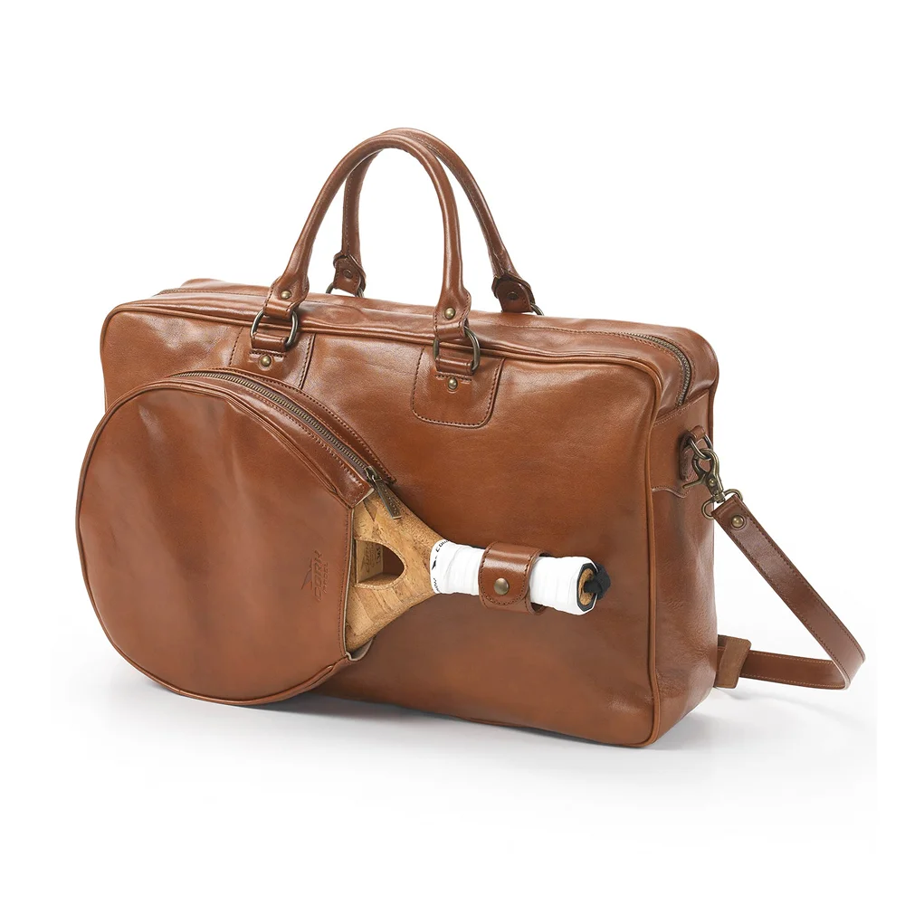 Cork Sports Bag Vintage Leather Brown – saco desportivo em pele vintage castanha com ferragens Silver - imagem 1
