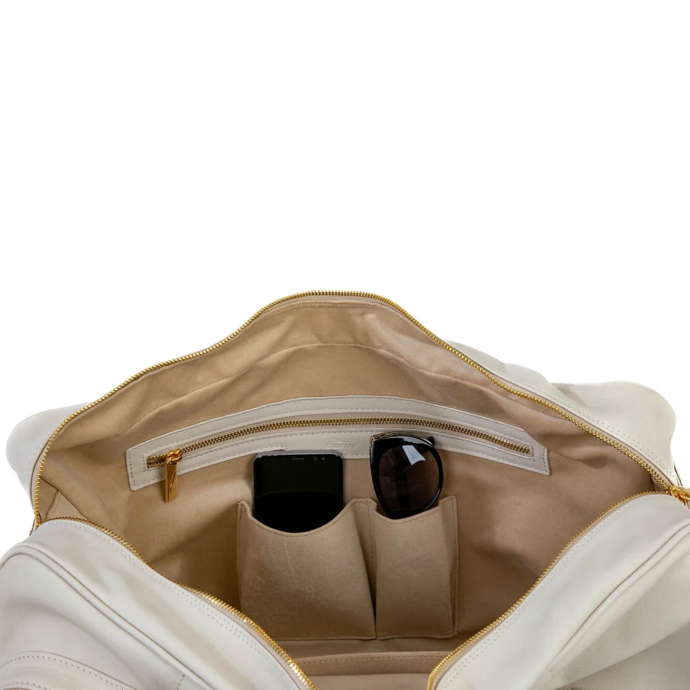 Cork Sports Bag Vintage Leather White – saco premium em pele vintage num elegante tom branco-creme - imagem 2