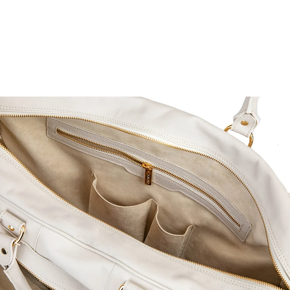 Cork Sports Bag Vintage Leather White – saco premium em pele vintage num elegante tom branco-creme - imagem 3