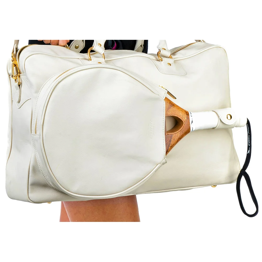 Cork Sports Bag Vintage Leather White – saco premium em pele vintage num elegante tom branco-creme - imagem 4