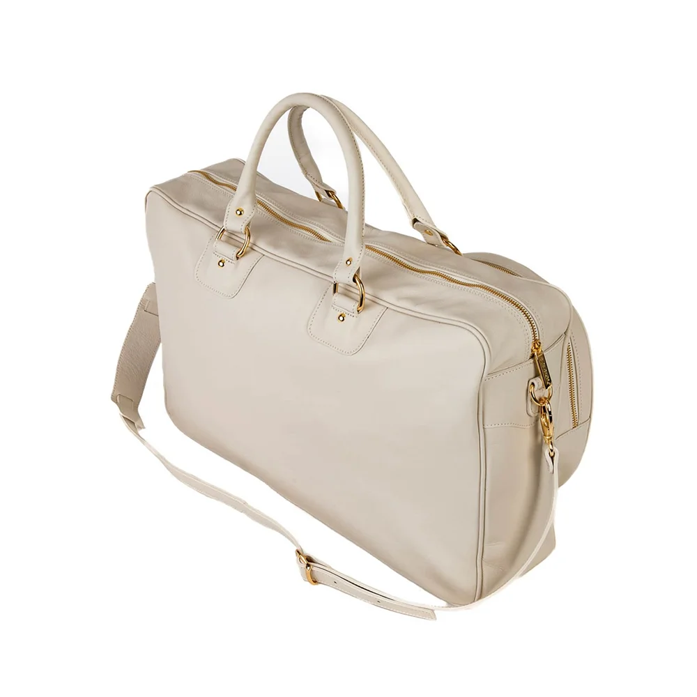 Cork Sports Bag Vintage Leather White – saco premium em pele vintage num elegante tom branco-creme - imagem 5