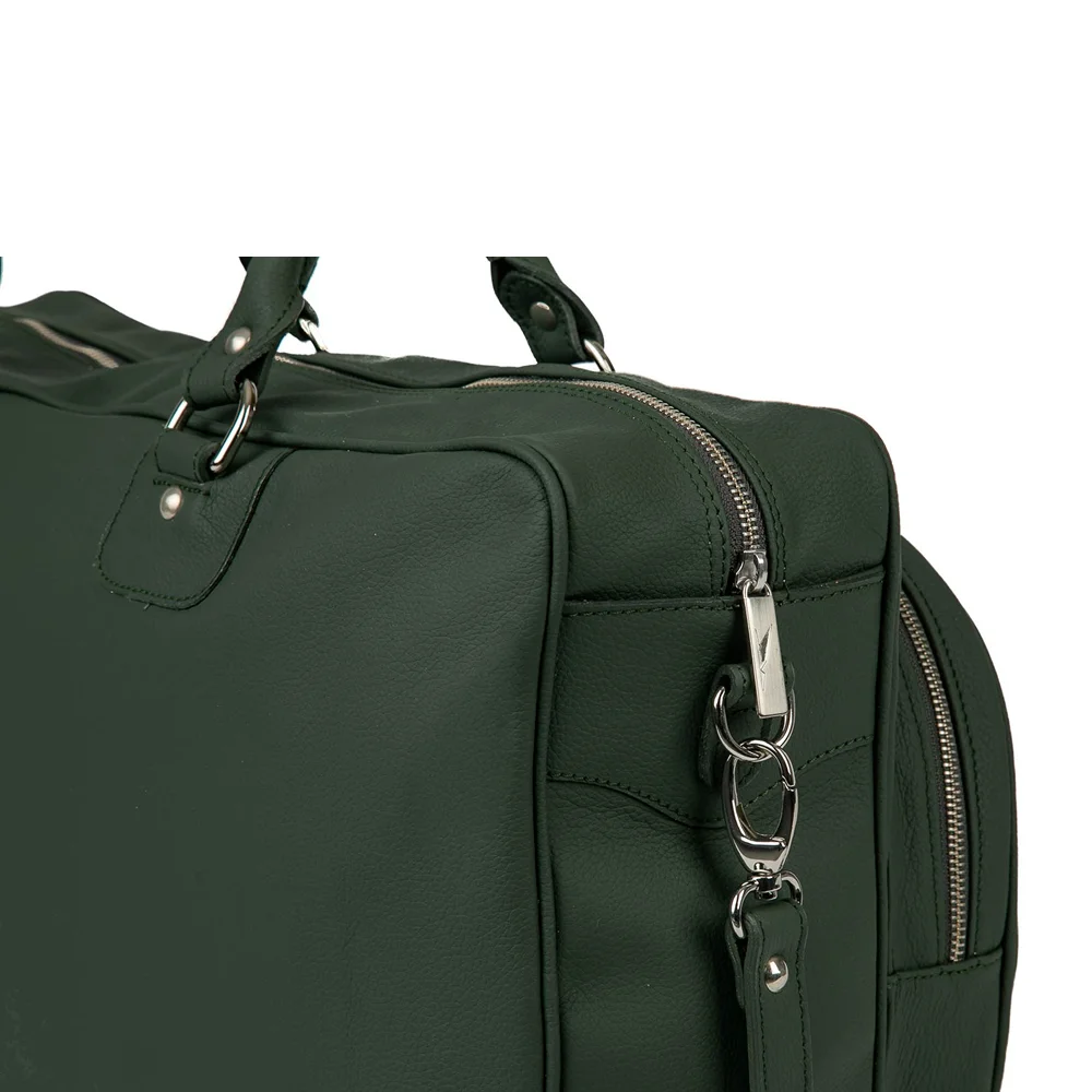 Cork Sports Bag Vintage Leather Green – saco de pele vintage em verde profundo - imagem 4