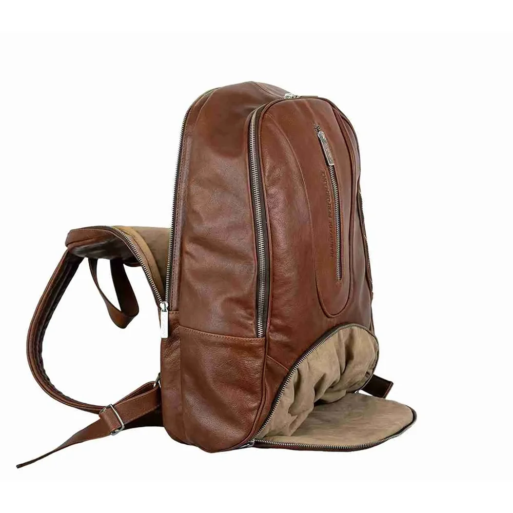 Cork Backpack Leather Brown – premium leather padel backpack with thermal compartment - image 2