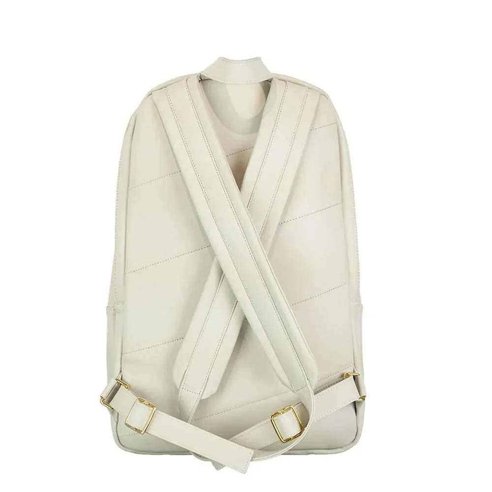 Cork Backpack Leather White – elite white leather padel backpack with thermal pocket - image 2