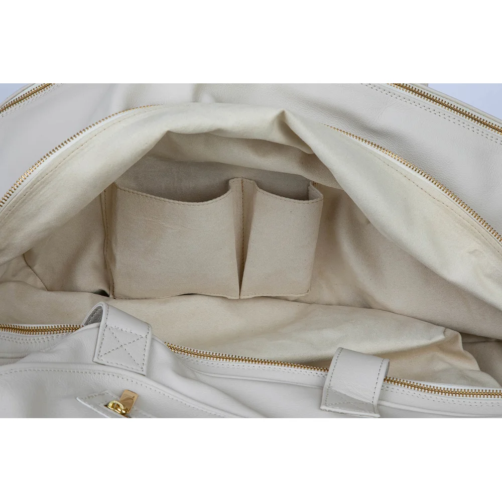 Cork Sports Bag Leather Thermo White Gold – termobag premium em pele para 4 raquetes - imagem 2