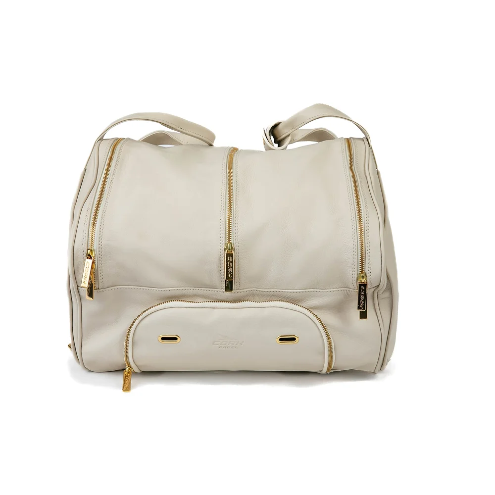 Cork Sports Bag Leather Thermo White Gold – termobag premium em pele para 4 raquetes - imagem 5