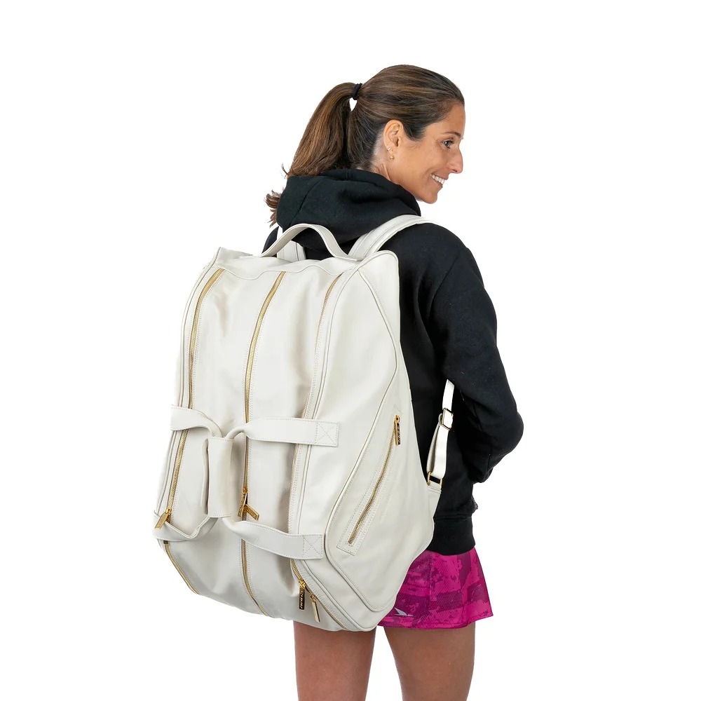 Cork Sports Bag Leather Thermo White Gold – termobag premium em pele para 4 raquetes - imagem 6