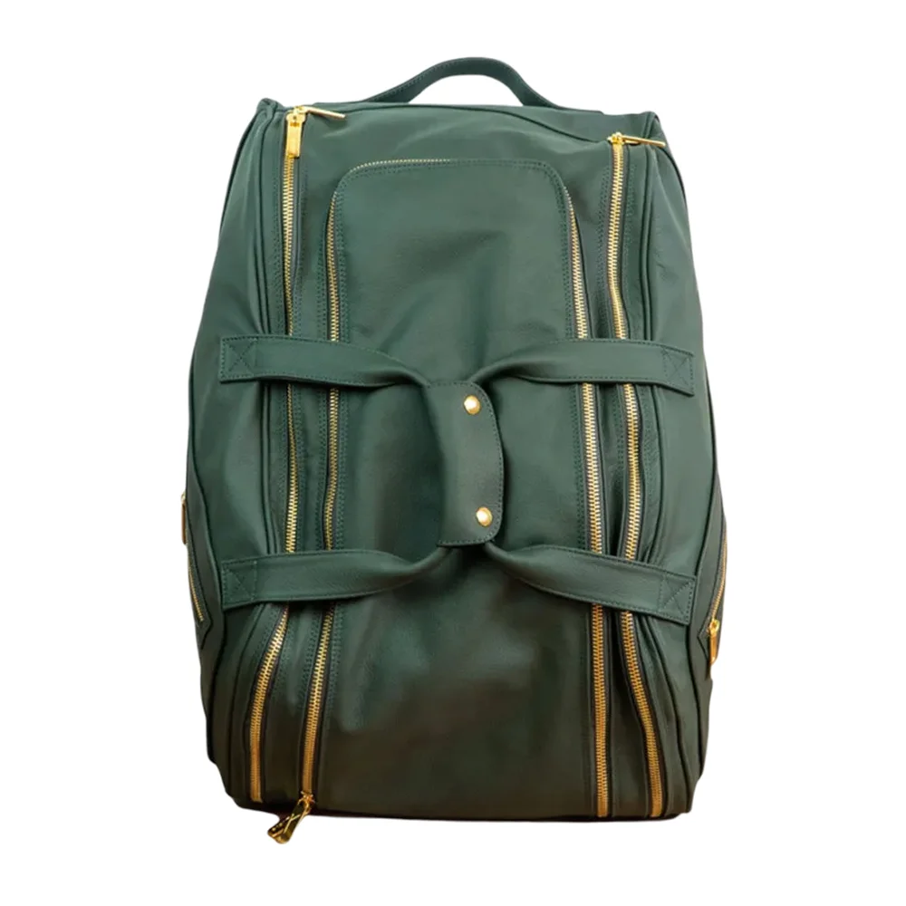 Cork Sports Bag Leather Thermo Green Gold — premium leather thermal padel bag - image 3