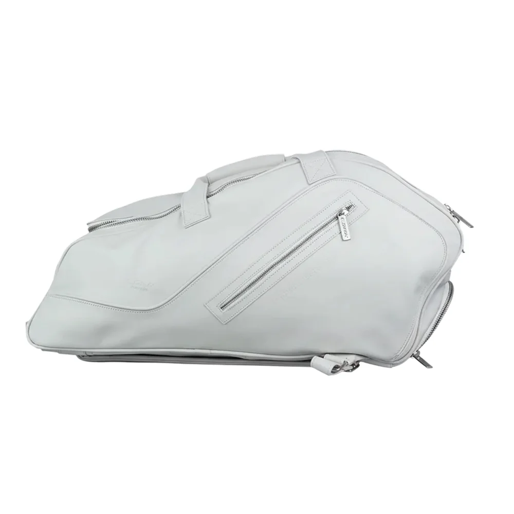 Cork Sports Bag Leather Thermo White Silver – termobag premium em pele com ferragens Silver - imagem 1