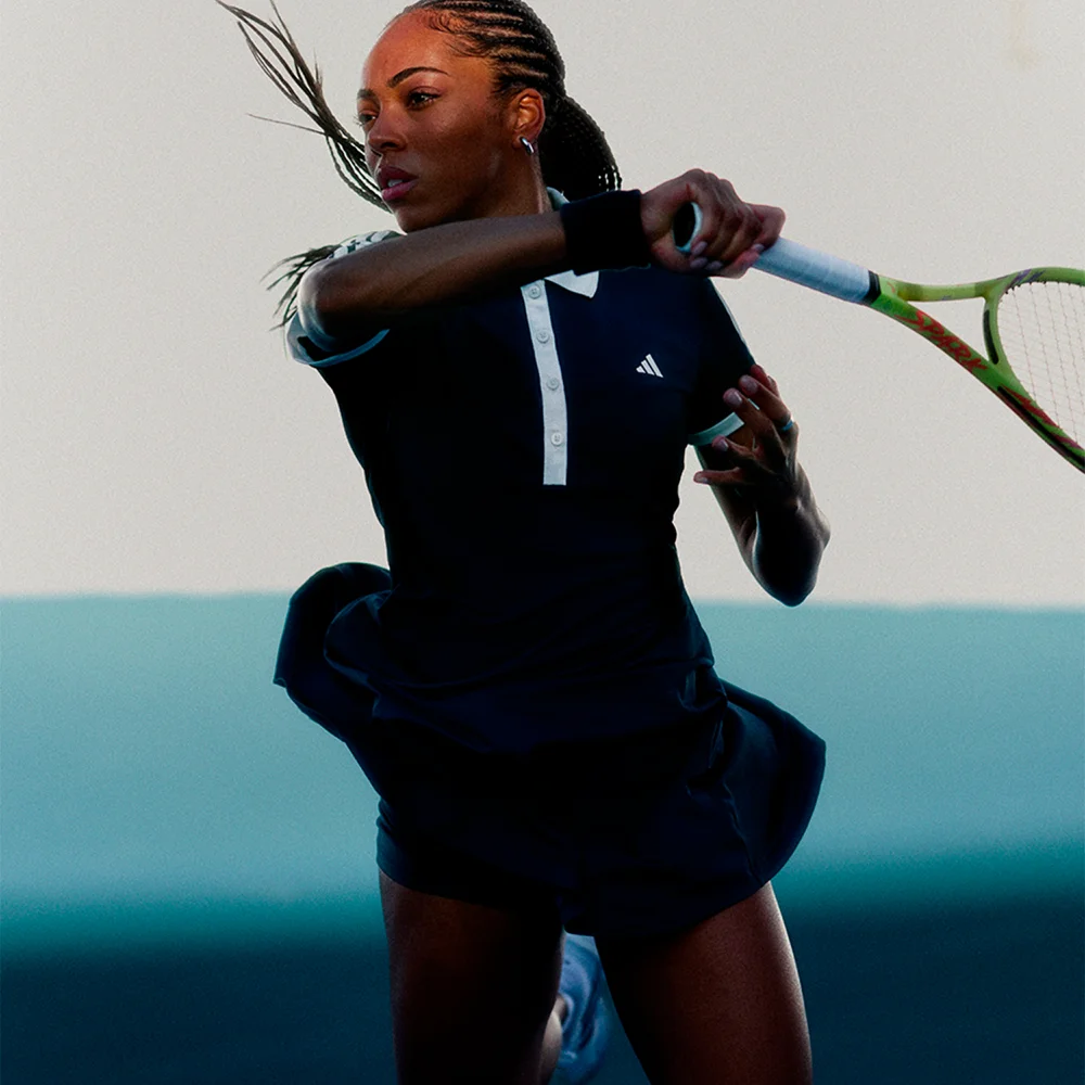 Adidas Heritage Women's Tennis Dress Legend Ink – Retro Mesh Performance Polo Dress - image 4