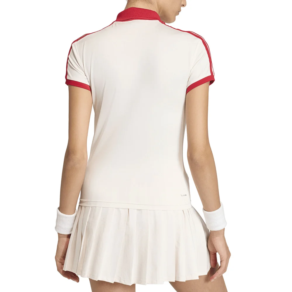 Polo de Ténis Feminino Adidas Heritage Polo Chalk White – Estilo Retro Climacool - imagem 2