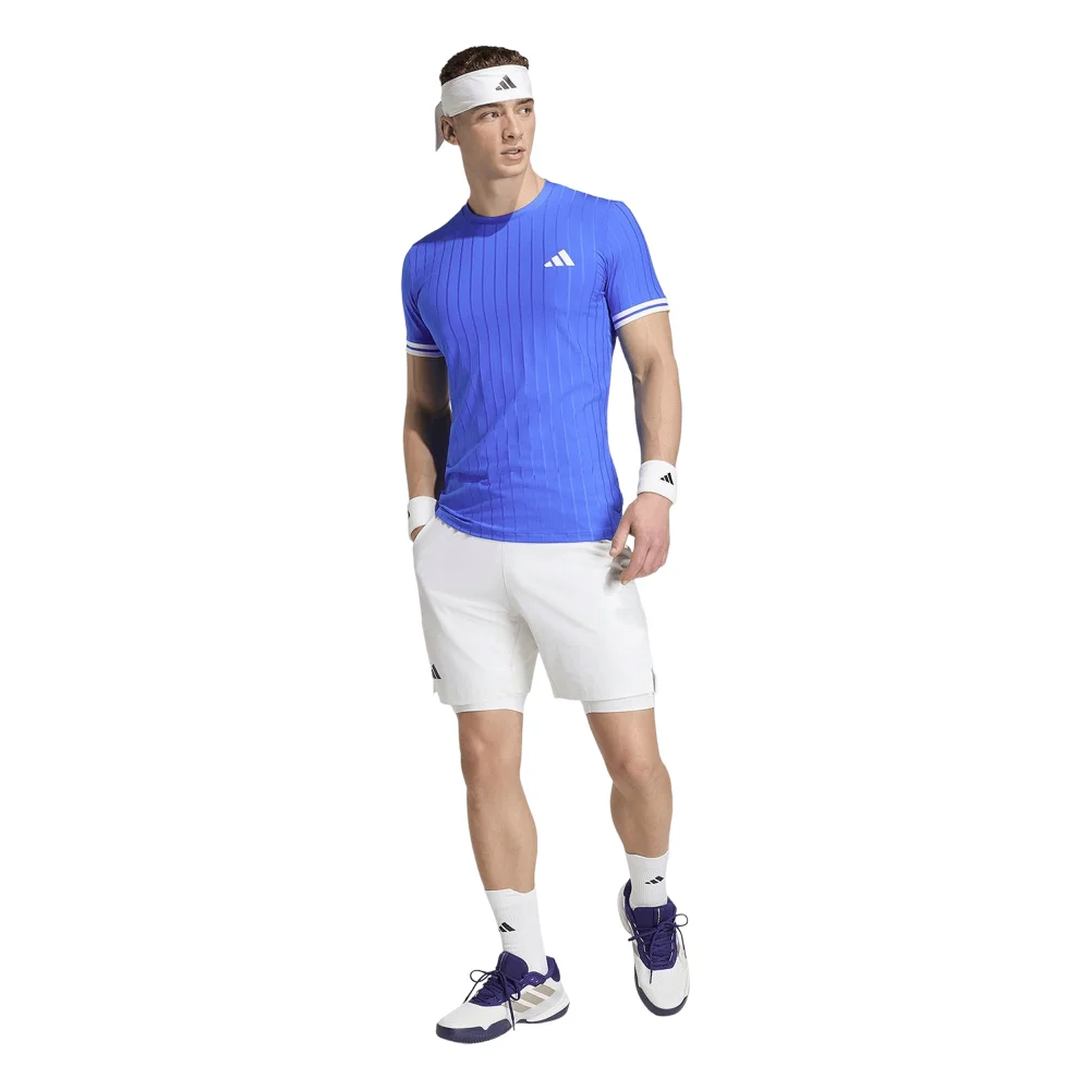 T-shirt de Ténis Masculina Adidas FLFT PRO Glory Blue – Azul Climacool - imagem 3