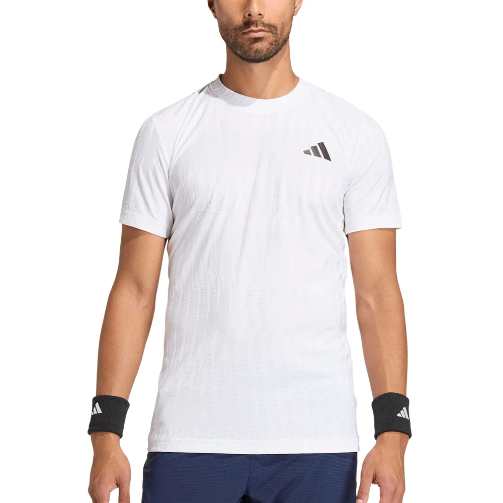 T-shirt de Padel Masculina Adidas FreeLift Airchill Branca – Modelo Profissional - imagem 1