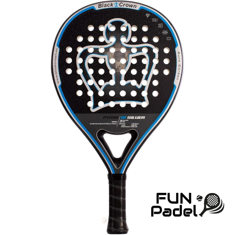 Black Crown Piton 12 Silver 2024 – Raquete de Padel Redonda com Controlo e Potência | Fun Padel - imagem 1