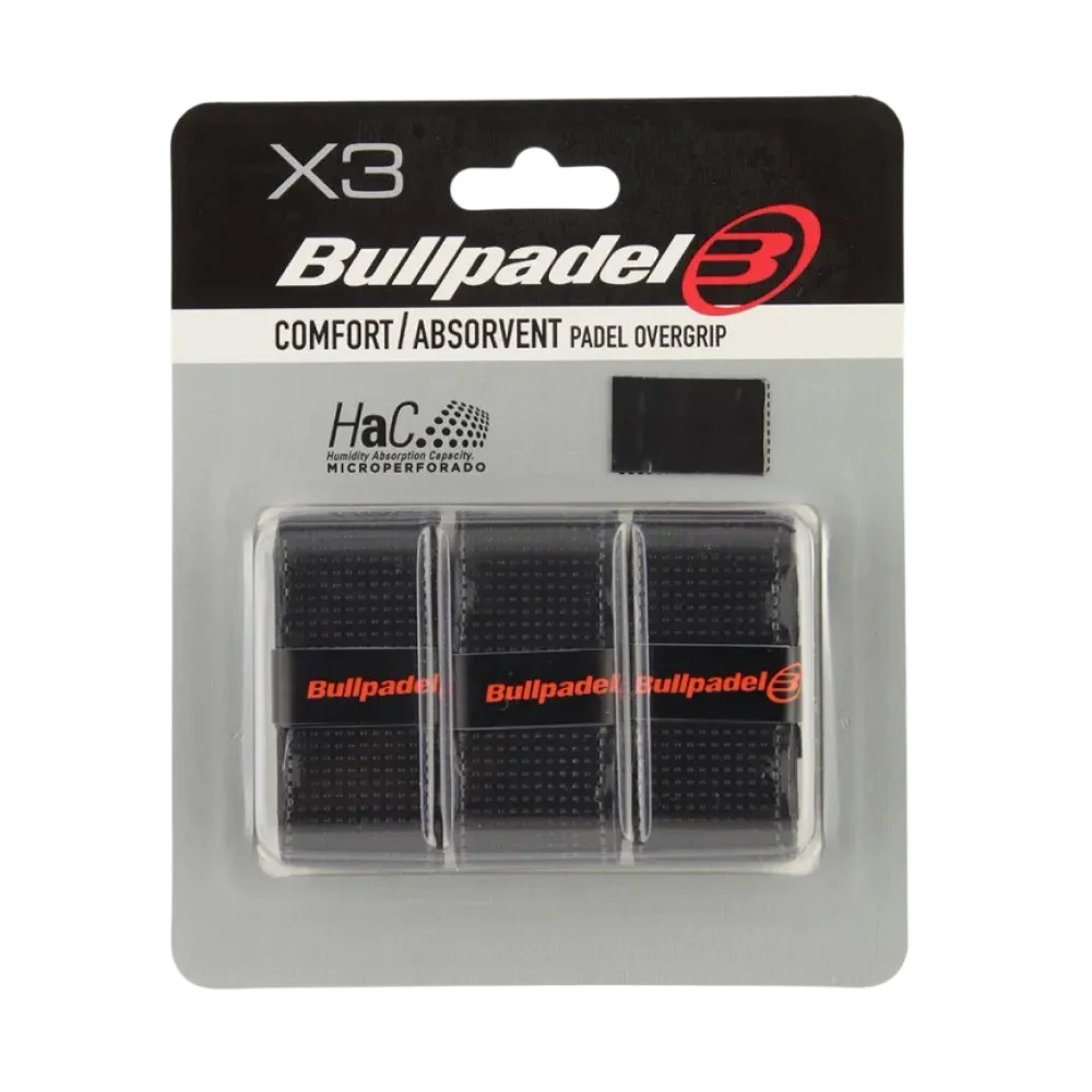 Preto Bullpadel GB-1201 Overgrip (Pack de 3) - imagem 1